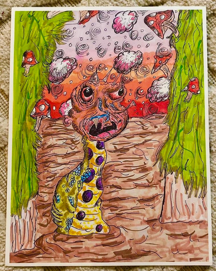 Orange Swamp Monster print