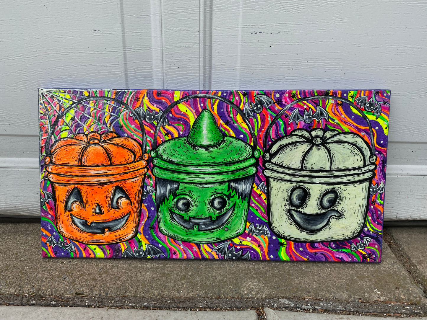 Halloween Pails original painting