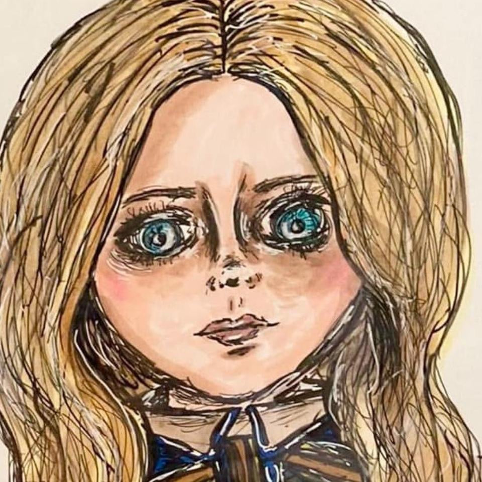 Megan original framed drawing