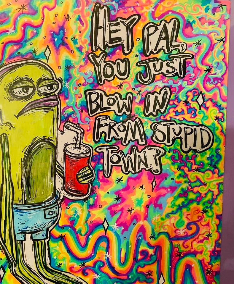 “Stupidtown” original framed drawing