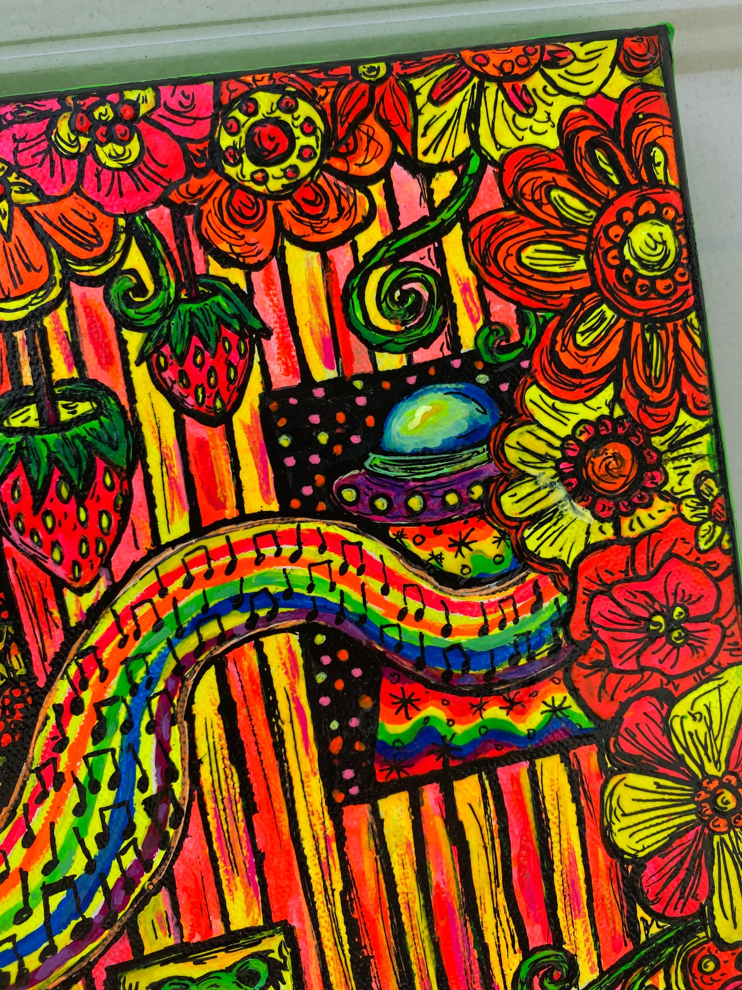 “Mushroom Music Time” original acrylic painting