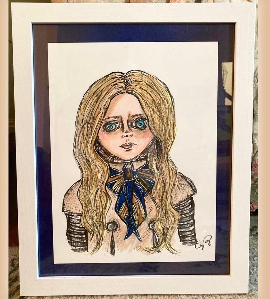 Megan original framed drawing