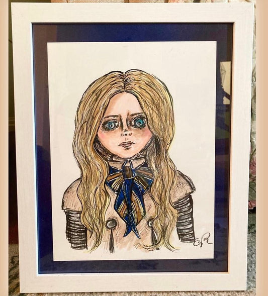Megan original framed drawing