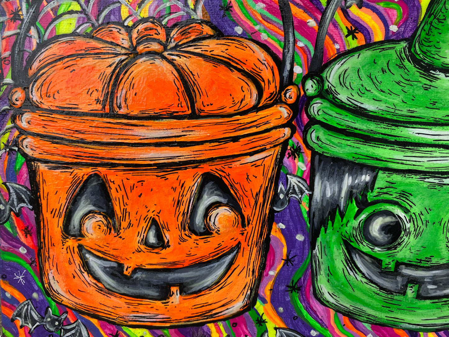 Halloween Pails original painting