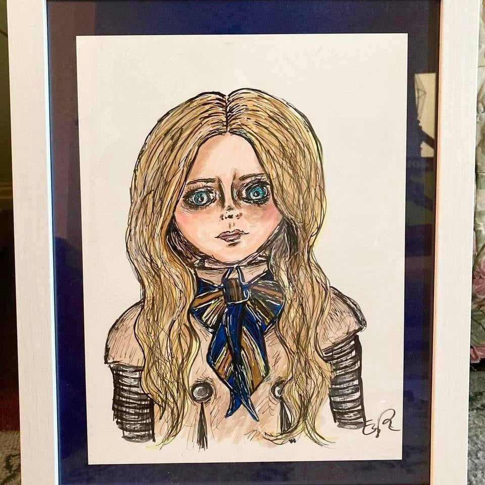 Megan original framed drawing