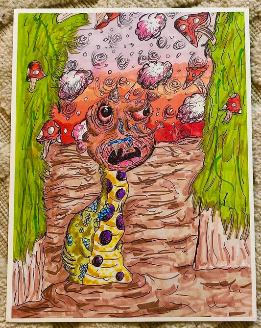 Orange Swamp Monster print