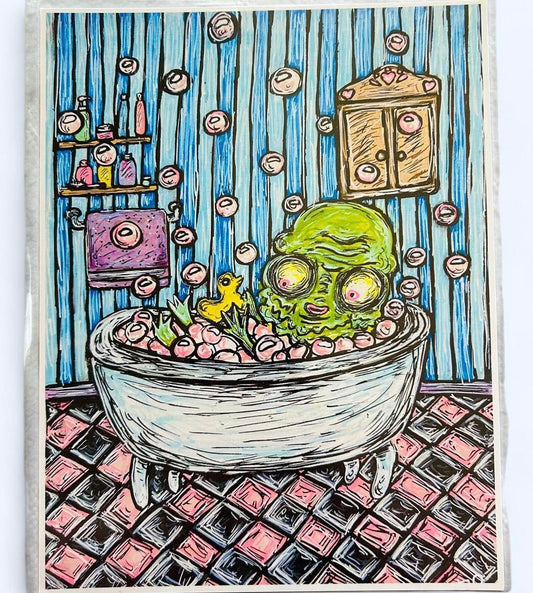 Creature In Bath print
