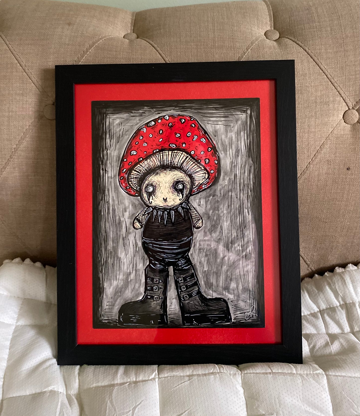 Goth Mush original framed artwork