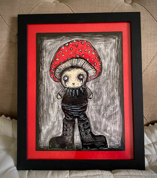 Goth Mush original framed artwork