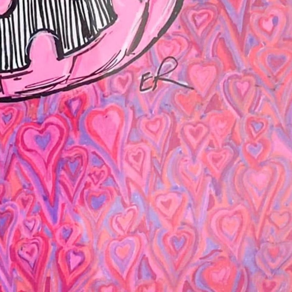 Pink Pumpkin original framed artwork