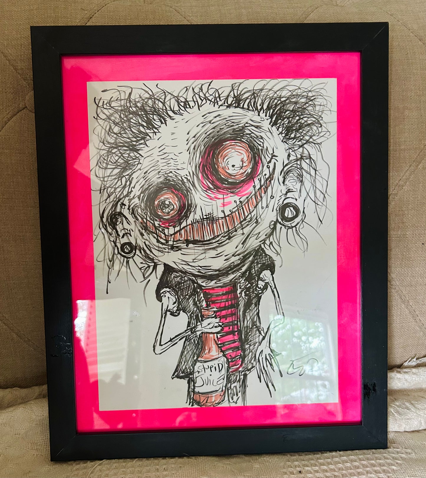 “Stupid Juice” original framed drawing