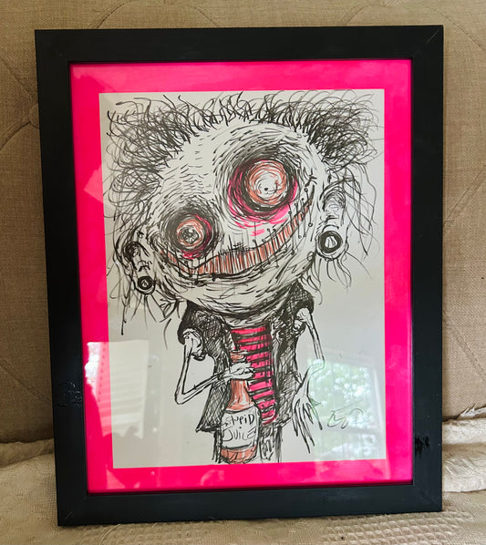 “Stupid Juice” original framed drawing