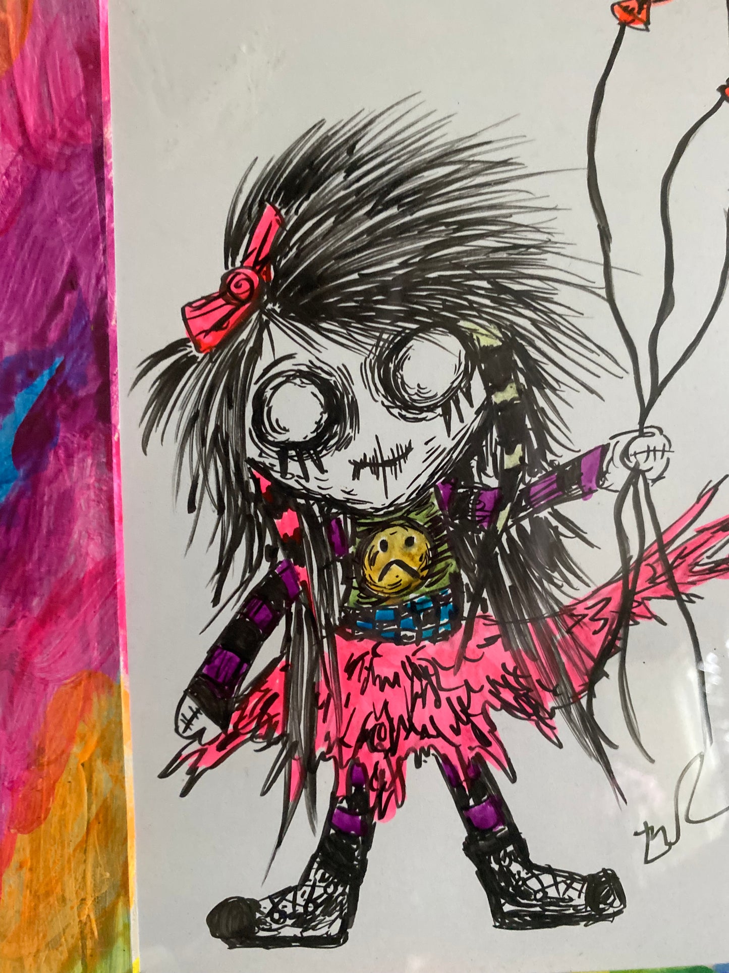 Scene Girl original framed artwork