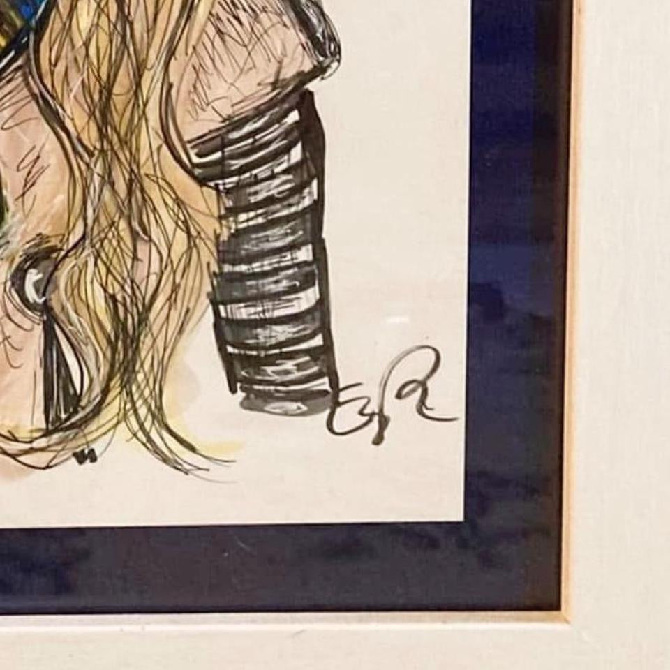 Megan original framed drawing