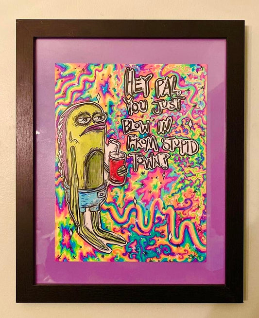 “Stupidtown” original framed drawing