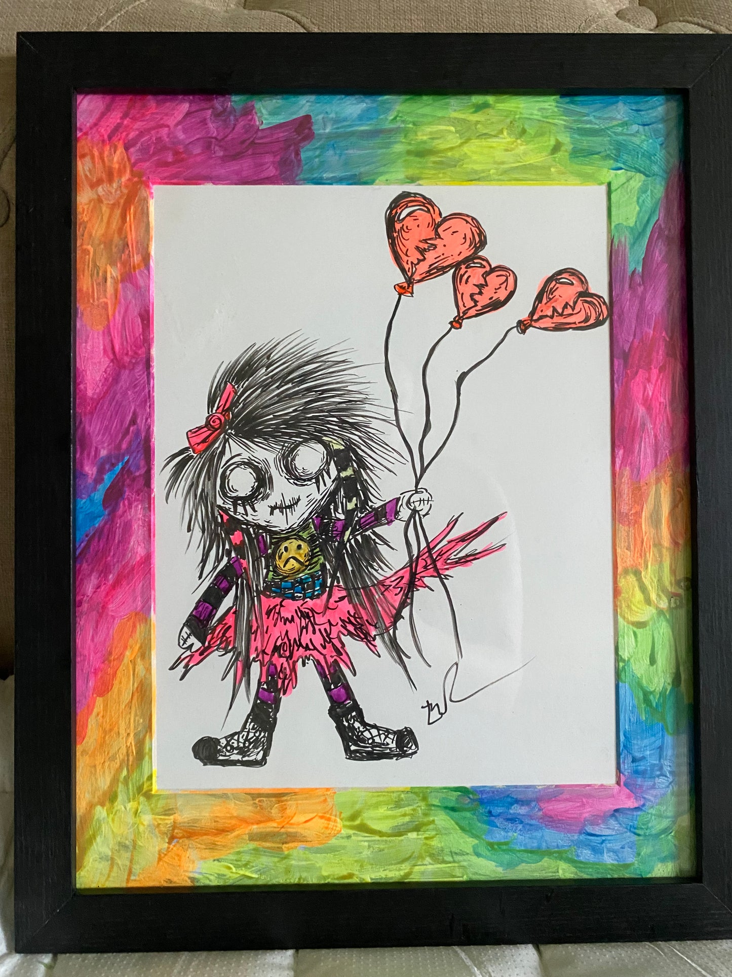 Scene Girl original framed artwork