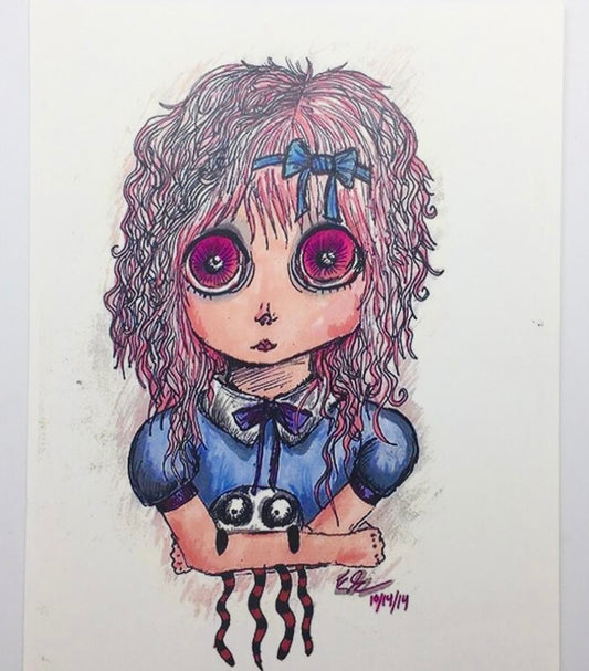 Lizzie And Her Footstool Kid Doll print