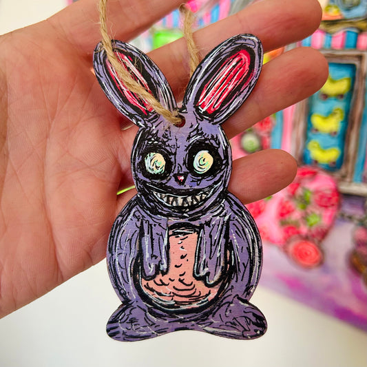 Purple bunny ornament