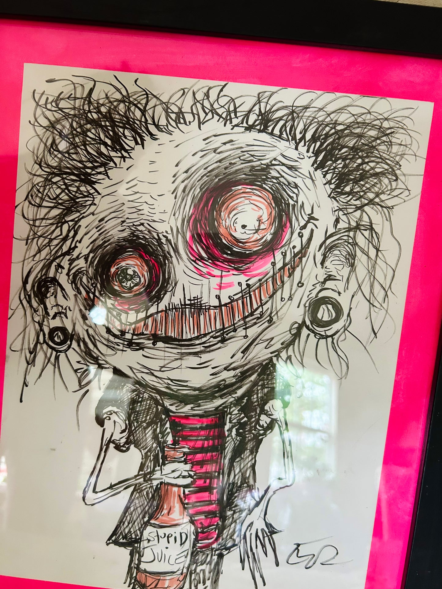 “Stupid Juice” original framed drawing