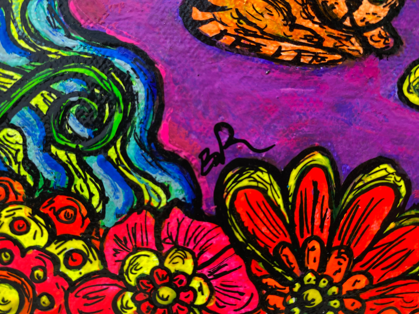 “Mushroom Music Time” original acrylic painting