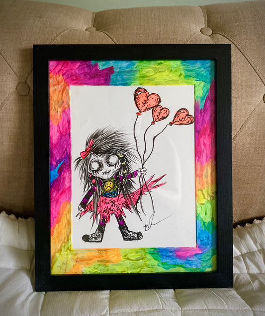 Scene Girl original framed artwork
