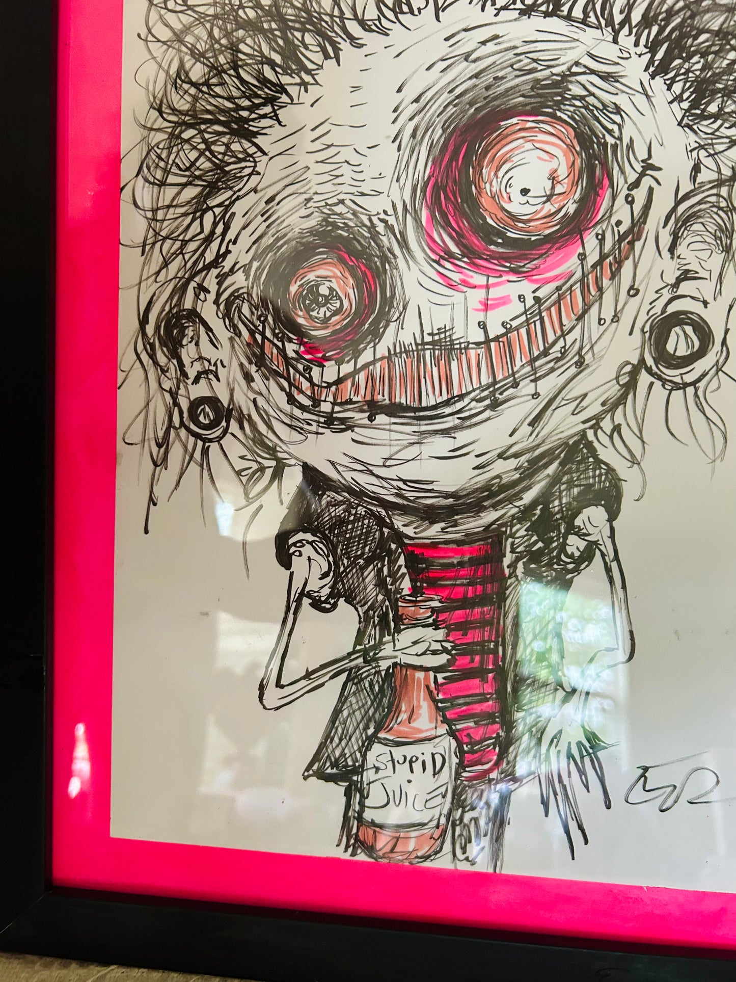 “Stupid Juice” original framed drawing