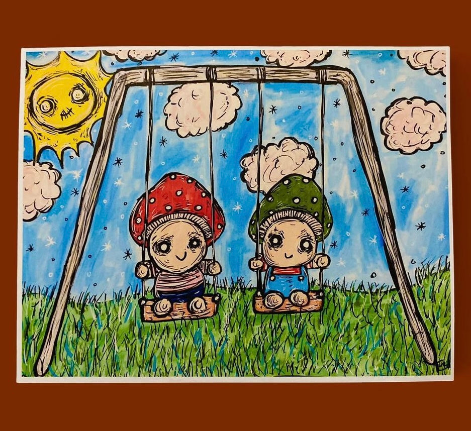 Mushies On Swings print