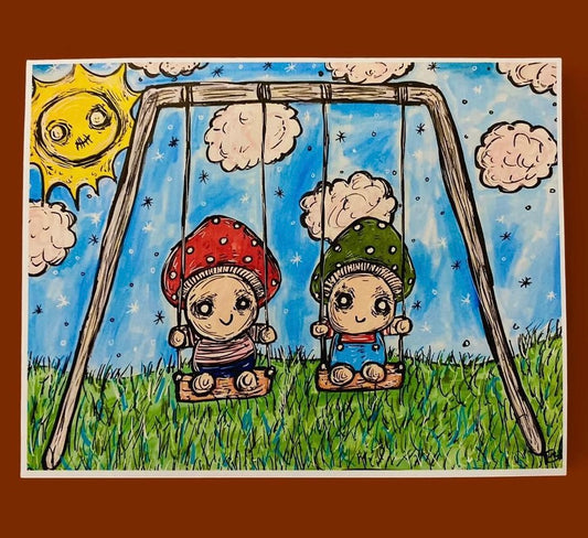 Mushies On Swings print