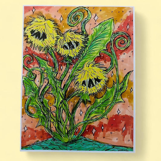 “Monster Dandelions” 8.5 x 11 unmatted art print